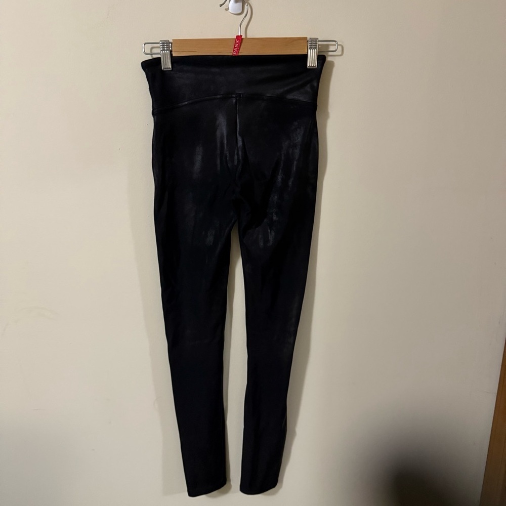 Spanx Womens Black Faux Leather Leggings Size Small - Picture 2 of 6
